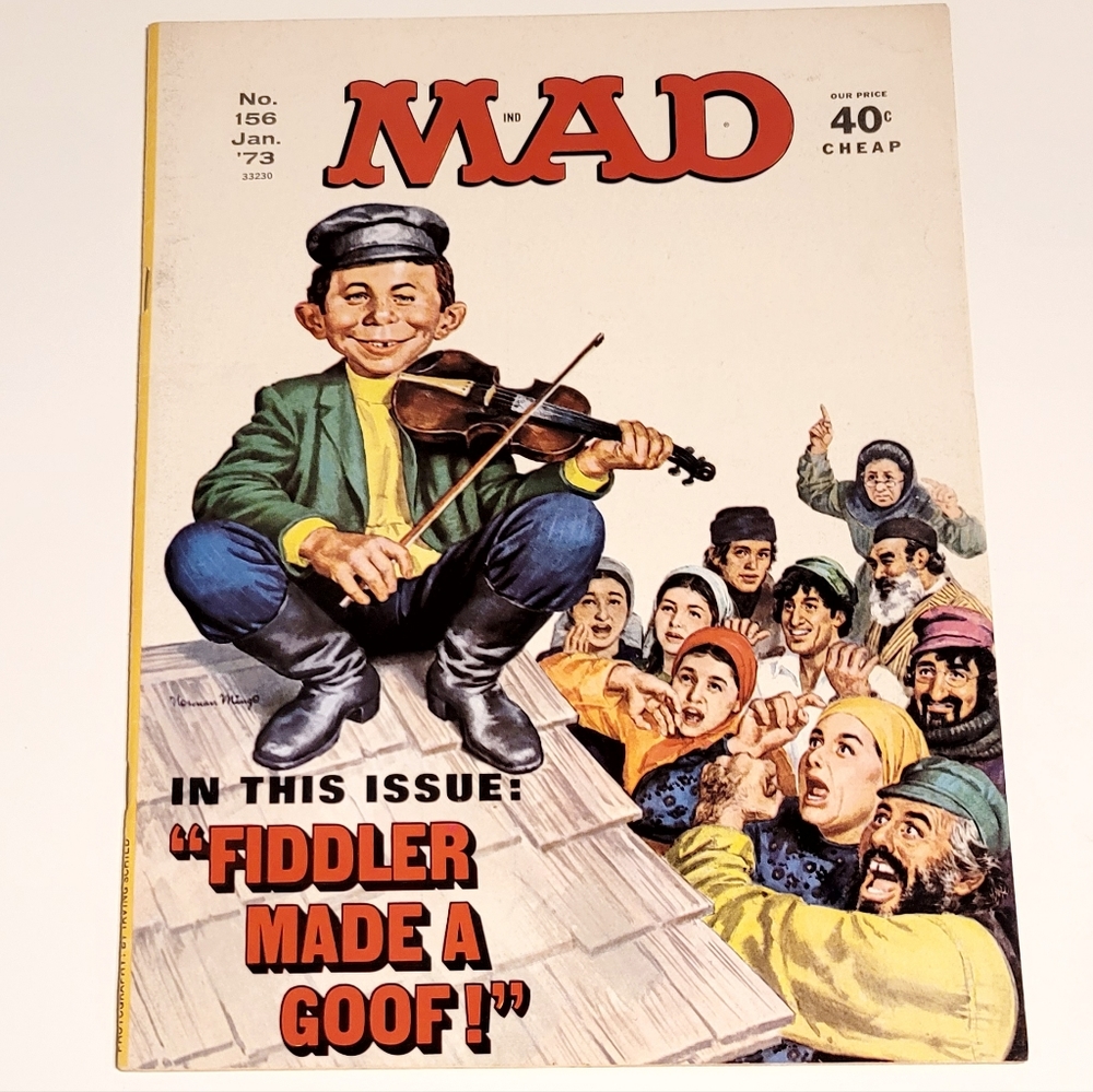 Mad Magazine No 156 Jan 1973 Vintage from the 70s Fiddler Made a Goof
